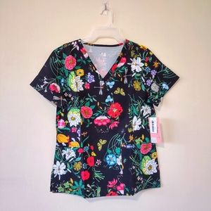 Dagacci Flowers Printed Scrub Top